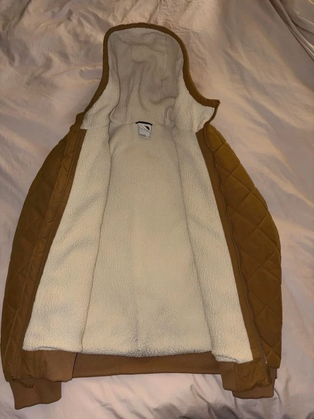 The North Face Men's Tan / Light Brown Quilted Hooded Jacket size XL